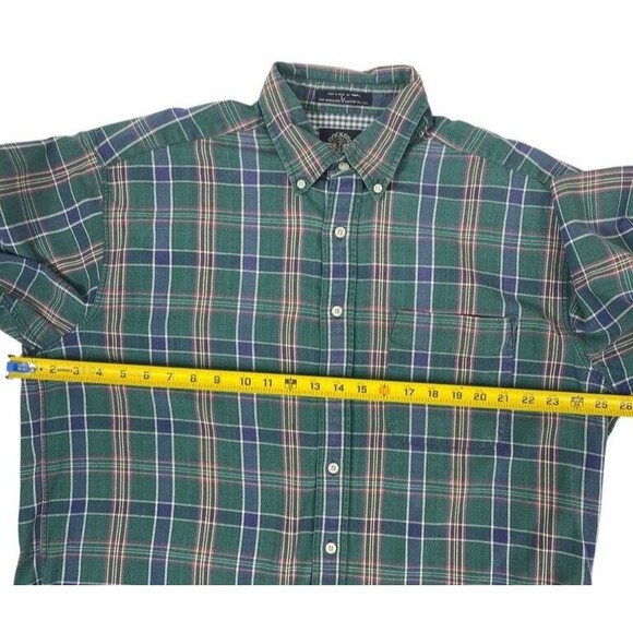 VTG Dockers Levis 90s Y2K Green Blue Plaid Shirt Work Ranch Yellowstone LARGE - Picture 5 of 9